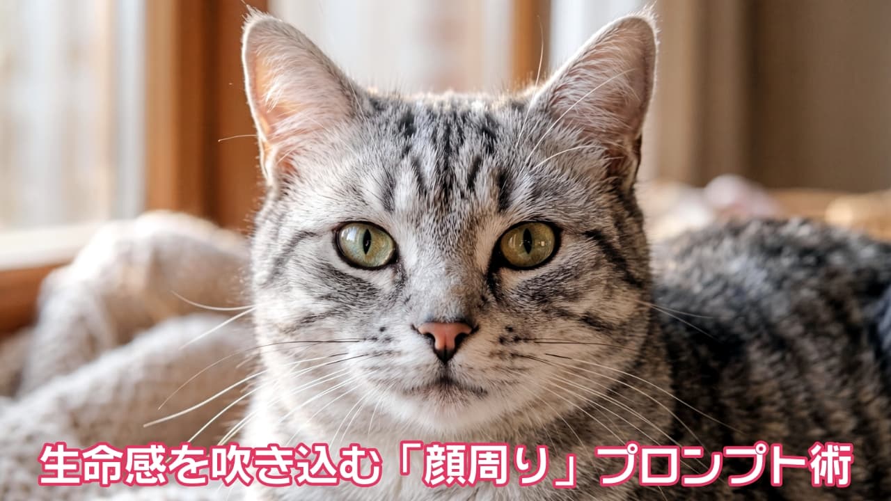 「キラキラの瞳に吸い込まれそう🥺✨ ぽかぽかの朝陽を浴びてリラックスモードの美しいサバトラちゃん🐈💕 #サバトラ #美猫 #猫のいる暮らし」Ultra-realistic high-quality horizontal photograph featuring a close-up of a beautiful silver tabby cat's face. The image highlights sparkling catchlights in its eyes, long fine whiskers, and detailed fur texture, all bathed in warm morning light with a gentle atmosphere. 窓辺の暖かい朝の光に包まれた、美しいサバトラ（シルバータビー）猫の顔のクローズアップ。瞳の中の輝くキャッチライト、長く繊細なヒゲ、耳の飾り毛や毛並みの質感が精細に描写された、穏やかな雰囲気の横長高画質写真