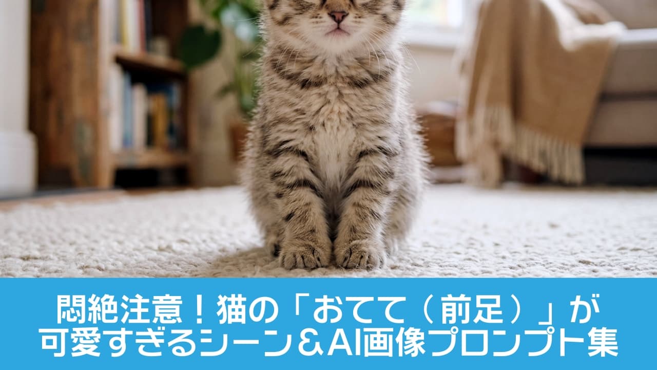 「ちんまりお行儀よくお座り🐾✨ 柔らかラグの上で見つめる、ふわふわ子猫ちゃん💕」A high-quality frontal photograph of a cute tabby kitten sitting on a soft, textured woven rug in a cozy living room. The kitten looks directly at the camera with clear eyes. Its fluffy front paws are neatly resting side-by-side in the center. The background features a softly blurred bookshelf, plants, and a sofa with a throw blanket. Natural sunlight illuminates the kitten, showing highly detailed fur texture. 居心地の良いリビングルームの柔らかい織りラグの上に、ちんまりと座っているキジトラの小さな子猫の正面写真。子猫は澄んだ瞳でカメラをまっすぐ見つめており、ふわふわの前足が中央で整然と並んでいる。背景には柔らかくボケた本棚、観葉植物、ブランケットの掛かったソファが見える。自然光が当たっており、非常に詳細な毛並みのテクスチャが表現されている