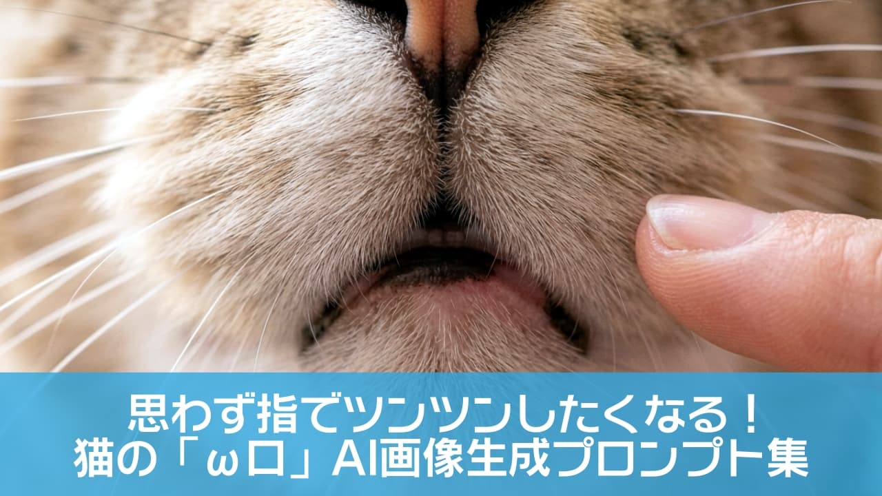「完璧な「w」の字！ふっくら猫のマズルに、思わずツンツンしたくなる癒やしの1枚です🐈💕👈」An extreme macro close-up of a prominent, puffy, and soft-looking feline whisker pad and mouth forming a perfect, symmetrical 'w' (omega) shape. The texture of the short fur is detailed, with the pink lower lip and whiskers visible. A human index fingertip is approaching from the side, just millimeters away from touching the center of the puffiness, conveying a strong desire to 'poke'. Soft, warm light highlights the scene against a soft, pastel bokeh background. 猫のふっくらとしたひげパッド（マズル）と口元の極端なマクロクローズアップ。柔らかい毛皮の質感が詳細に描写され、完璧な対称性の「w」字型（オメガ形状）を形成している。ピンク色の下唇と白いひげが見える。右下から人間の人差し指が近づき、ふっくらとした中心に触れる直前で、ツンツンしたいという強い欲求を表現している。柔らかい暖色系の光とパステルカラーのボケ背景が、平和で微笑ましい情景を作り出している
